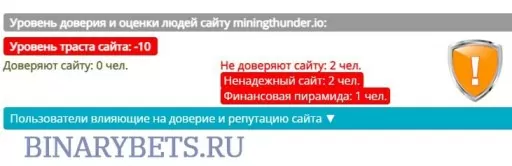 Mining Thunder&ndash; ЛОХОТРОН. Реальные отзывы. Проверка