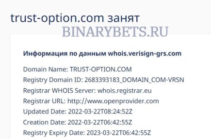 Trust-option &ndash; ЛОХОТРОН. Реальные отзывы. Проверка