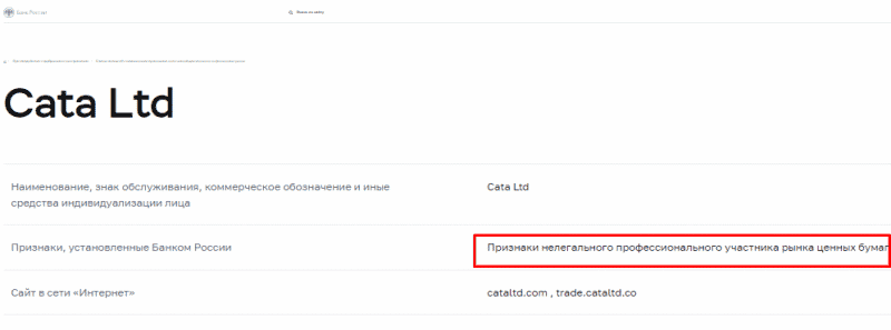 Вся информация о компании Cata Ltd
