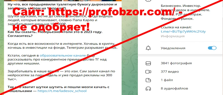 Инвестиции Ладесова отзывы о телеграме