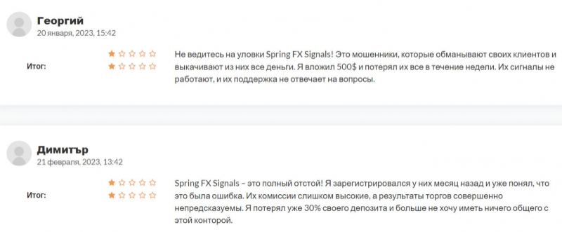 Spring FX Signal: держаться подальше или нет? Не стоит сотрудничать с заморскими лохотронами.